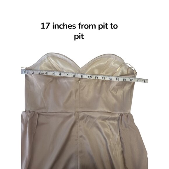 Revelry Devan Convertible Satin Maxi Dress – Gold Champagne – Size 10 Tall – Bri - Picture 12 of 13